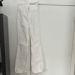 Free People Ivory Denim Trousers